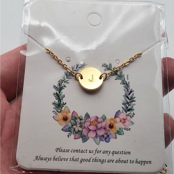customized Jewelry - Gold plated initial J‎ customized necklace nwt